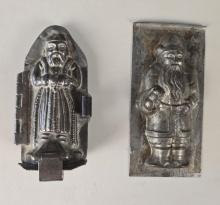 Early metal Santa chocolate molds