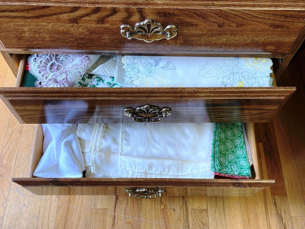Dresser and Linens