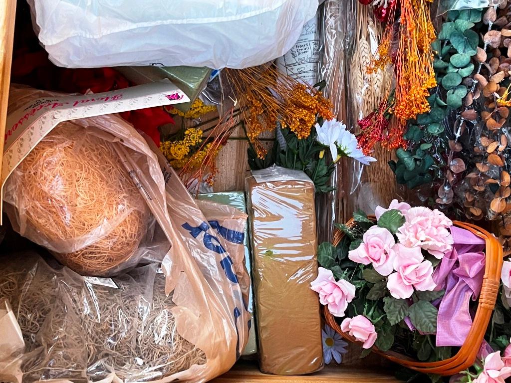 Crate and contents of Artificial Flowers
