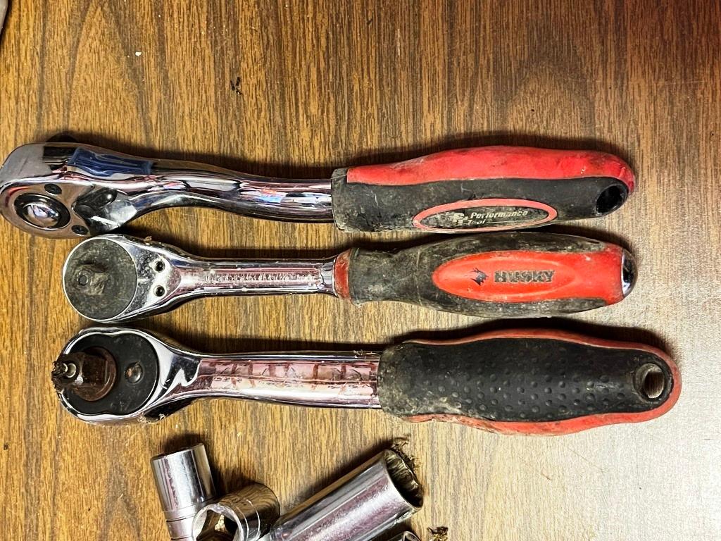 Tool Tray with Ratchets and Sockets
