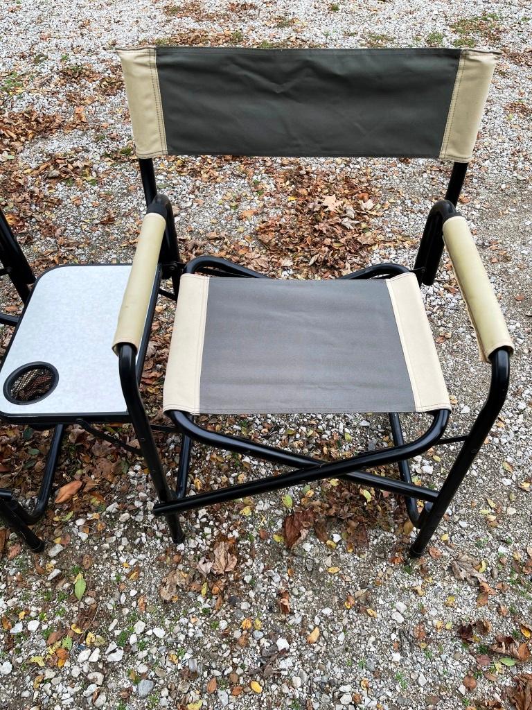 Pair of Camping Chairs with Tray Tables