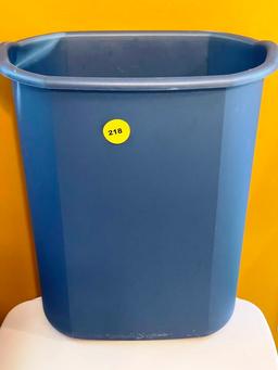 Wooden Stool and Wastebaskets