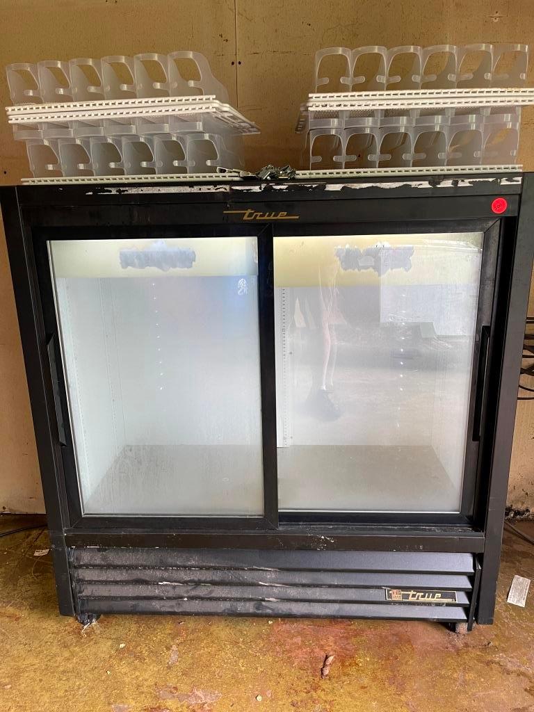 True Beverage Cooler w/ Sliding Doors