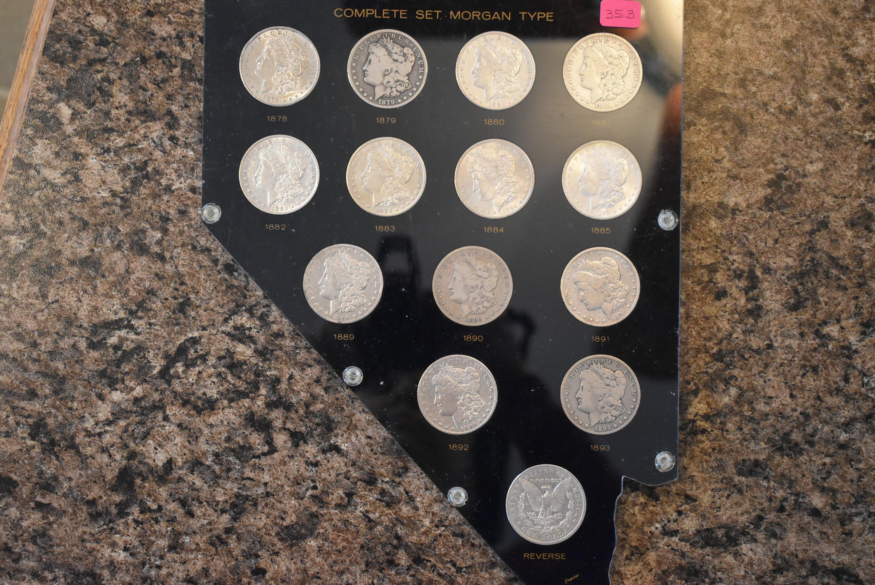 COMPLETE SET (14) OF CC DOLLARS IN NEVADA STATE CAPITAL PLASTIC HOLDER