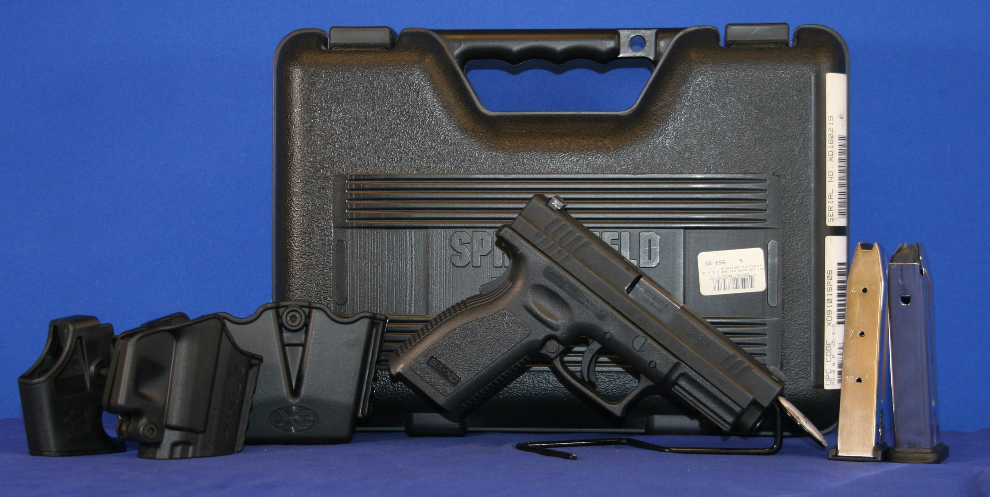 Springfield XD9 9mm. 4" Barrel, Two 10-Round Mags. SN# XD1890219.  OK for Sale In California.