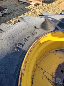 (2) Loader Tires On Rims 18.4-28