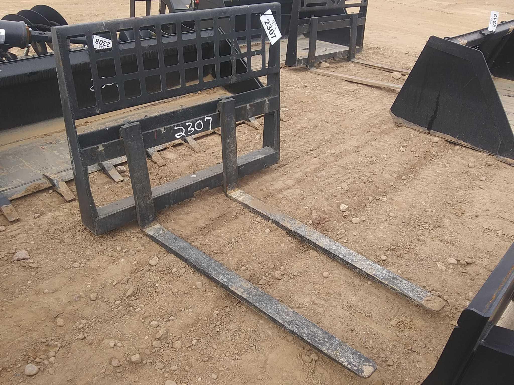 Unused Skid Steer Forks, Approx 48" Long