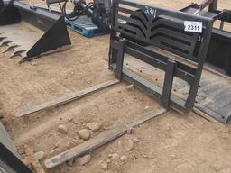 Unused Skid Steer Forks, Approx 48" Long