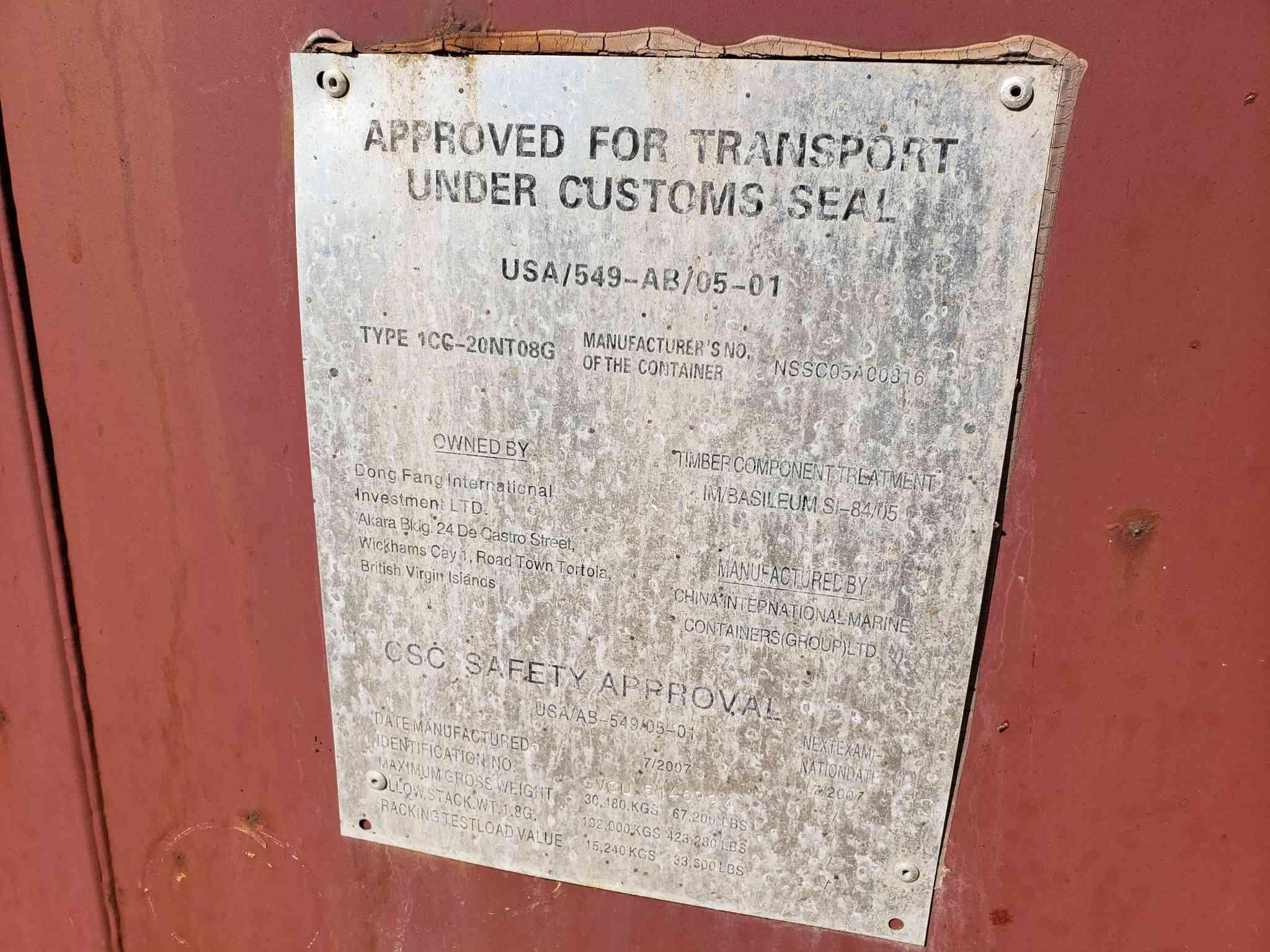 40' Long X 9'6" High X 8' Wide Shipping Container