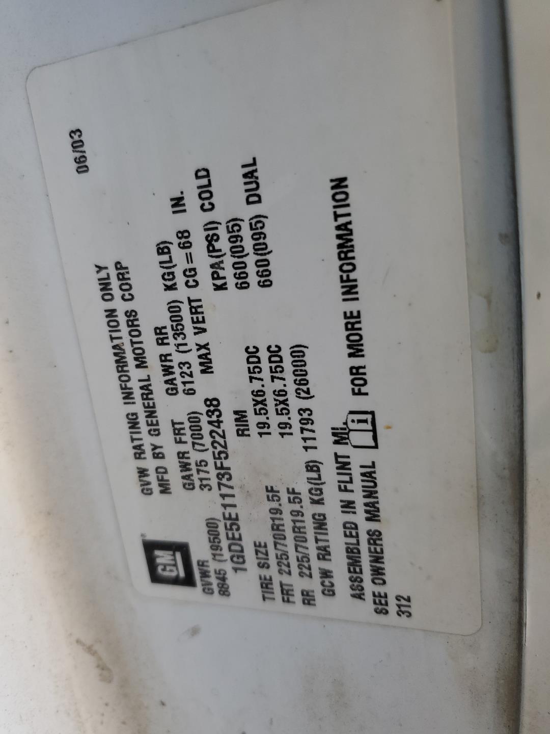2003 Gmc C5500 Service Trucks