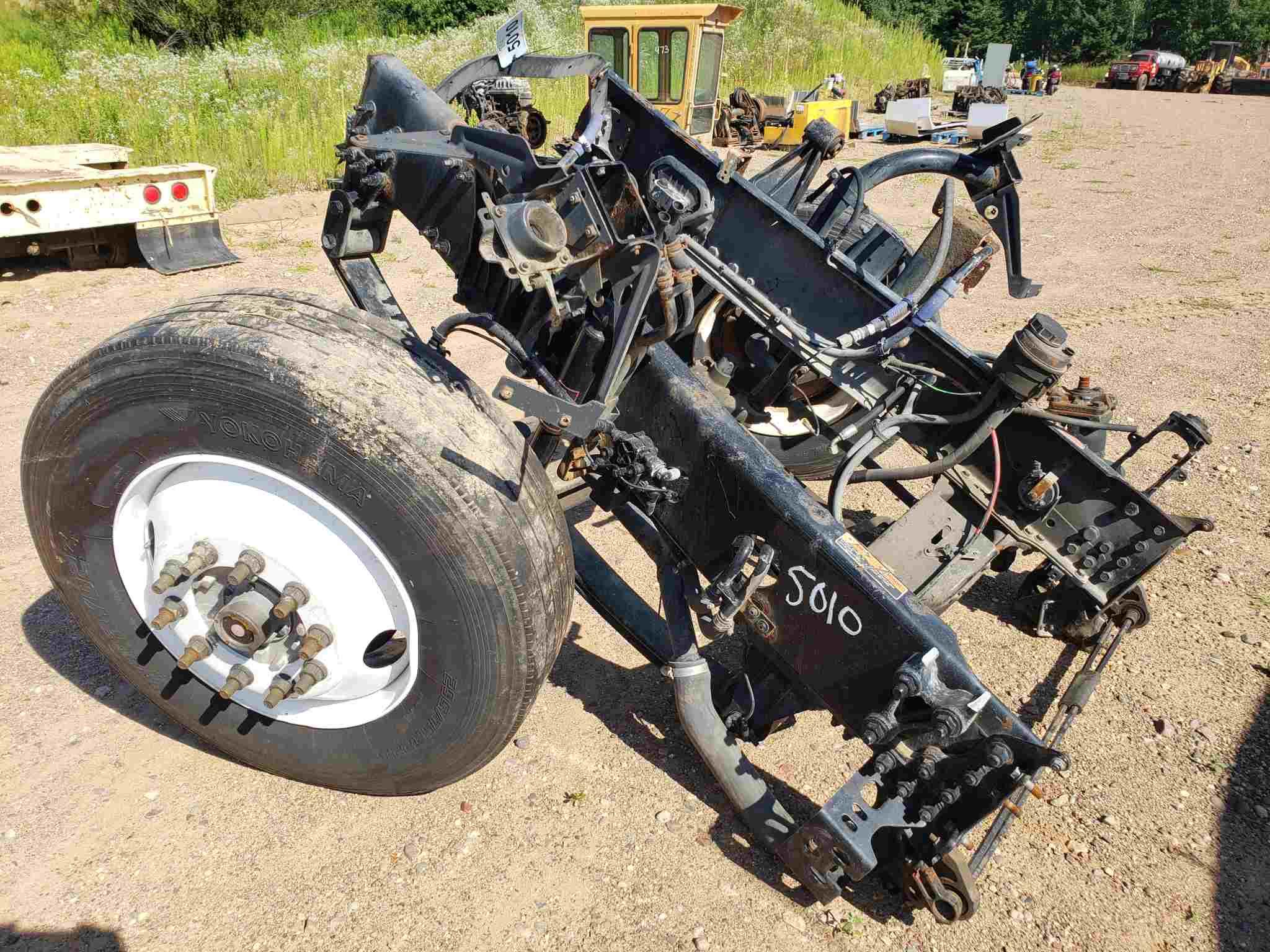 Truck Frame Section With Steer Axle & Tires