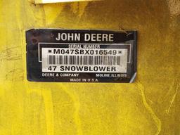 John Deere 47 Quick Hitch Pto Snowblower- 47"