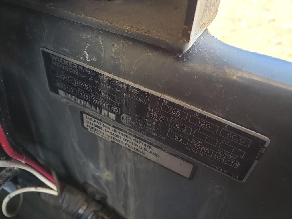 2014 Wacker Neuson Ltn6l Light Plant