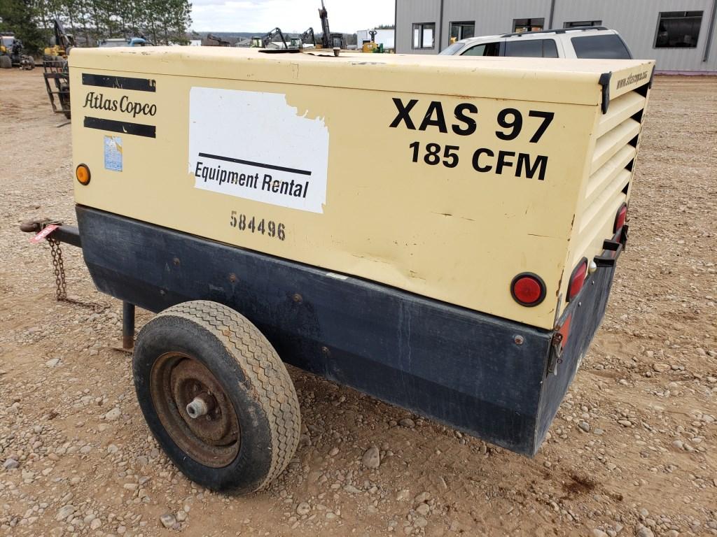 2005 Atlas Copco Xas97 185 Cfm Trailer Air Compres