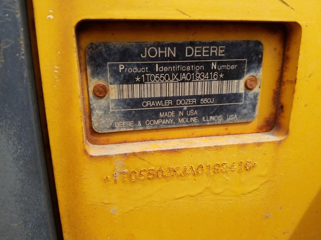 2011 Deere 550j Lgp Dozer