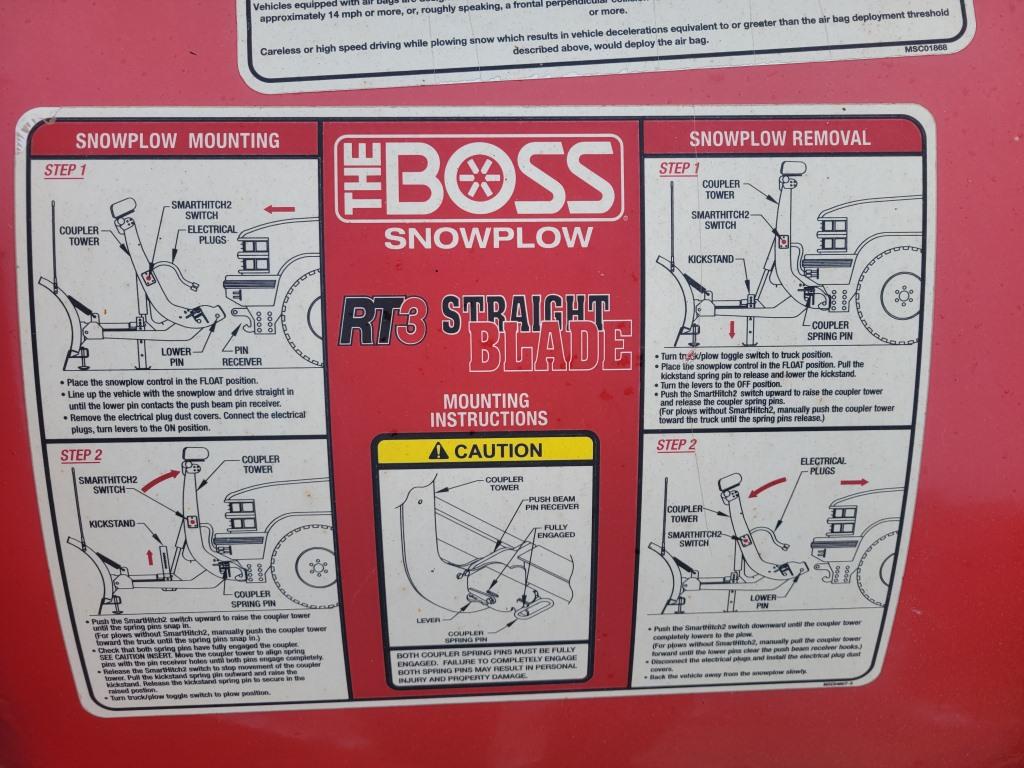 10' Boss Rt3 Snow Plow For Skid Steer
