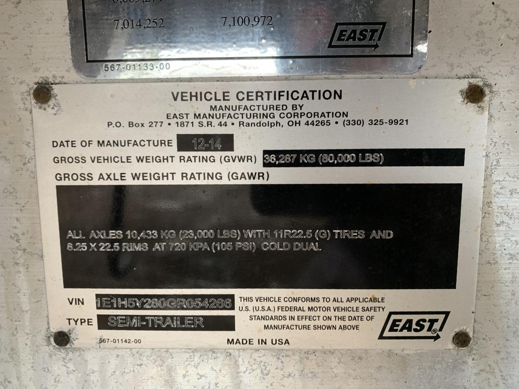 2015 East Bst Flatbed Trailer