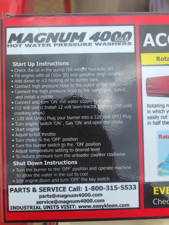 Magnum Gold 4000 Series Hot Pressure Washer