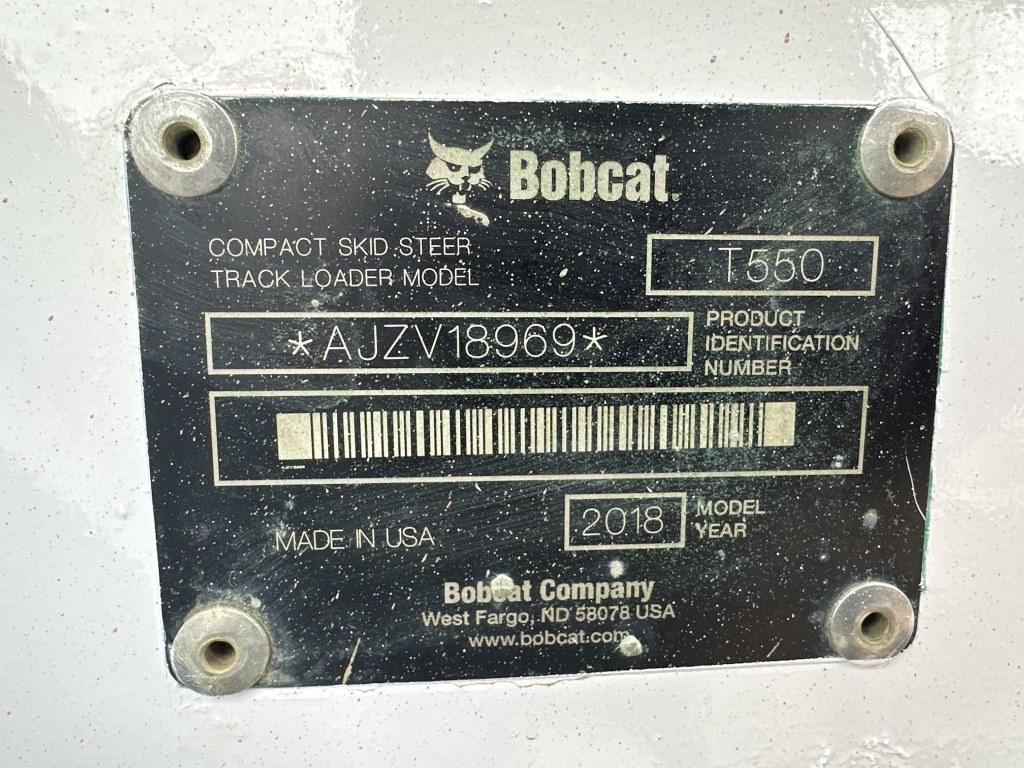 2018 Bobcat T550 Skid Steer