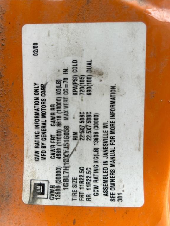 2000 Chevrolet C7500 Dump/plow Truck