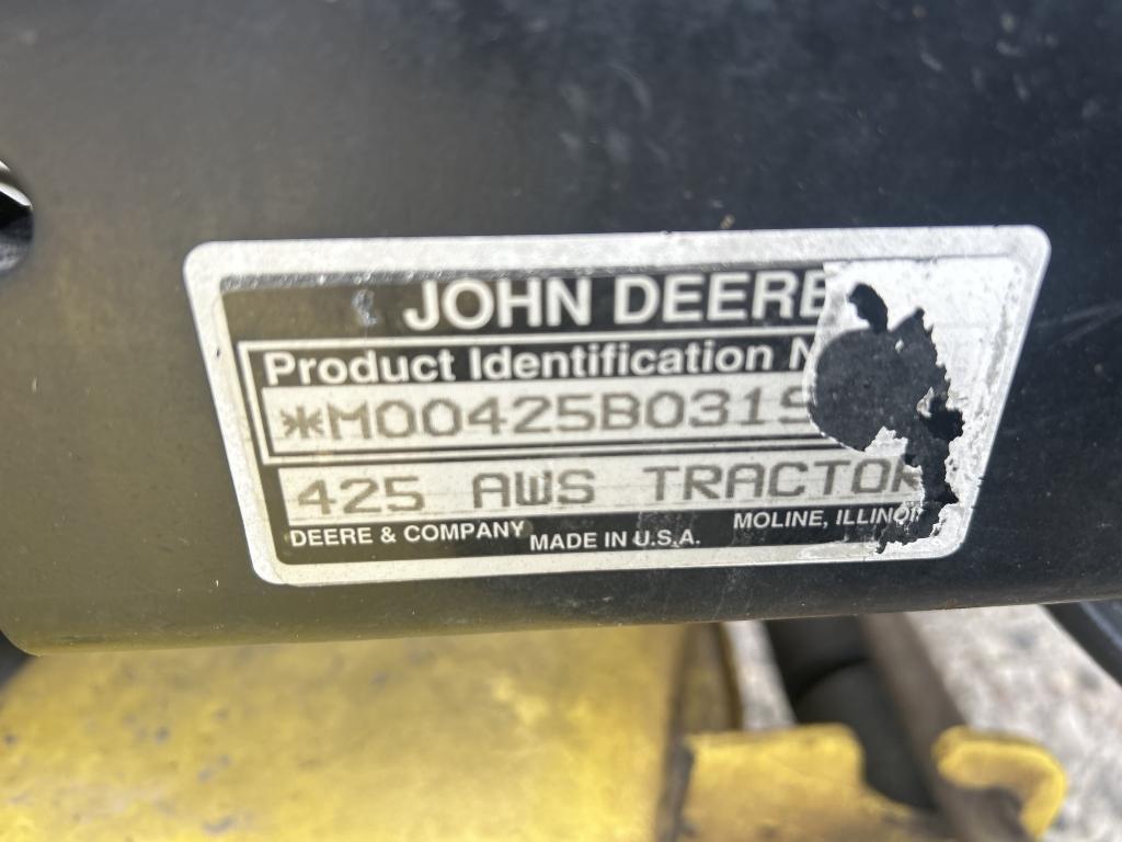 John Deere 425 Aws Mower
