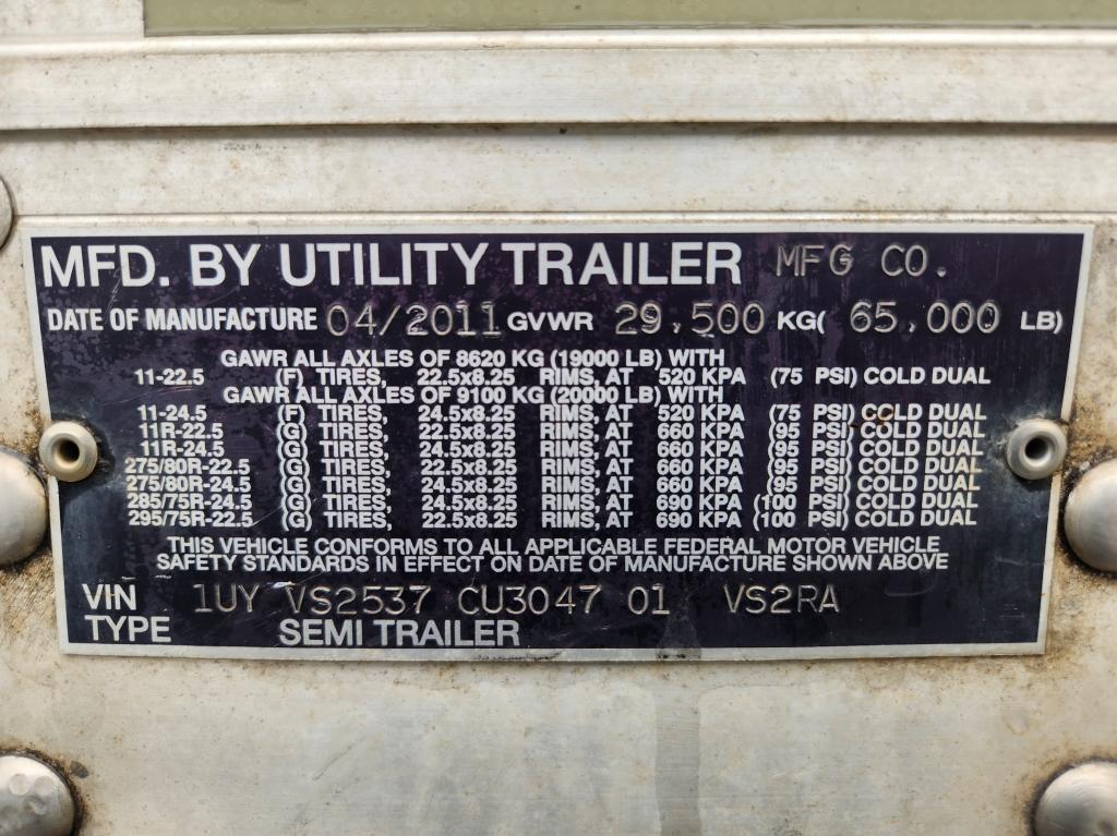 2012 Utility 53' Dry Van Insulated Trailer