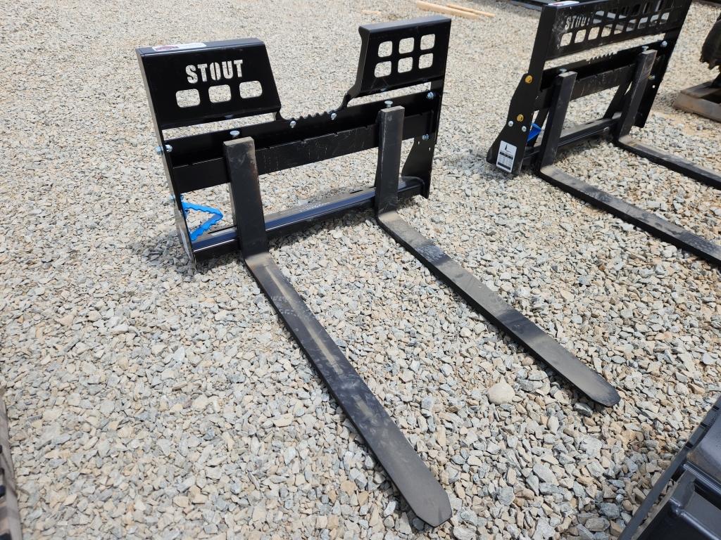 Unused Stout 48" Walk-through Pallet Forks