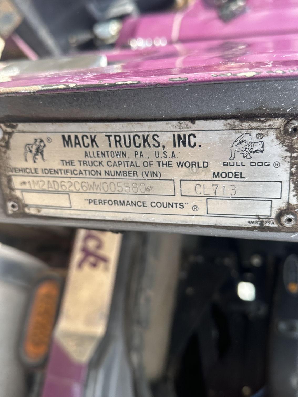 1998 Mack Cl713 Quad Axle Dump Truck
