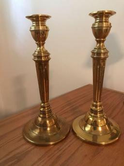 Lo of 4 Brass Candlesticks