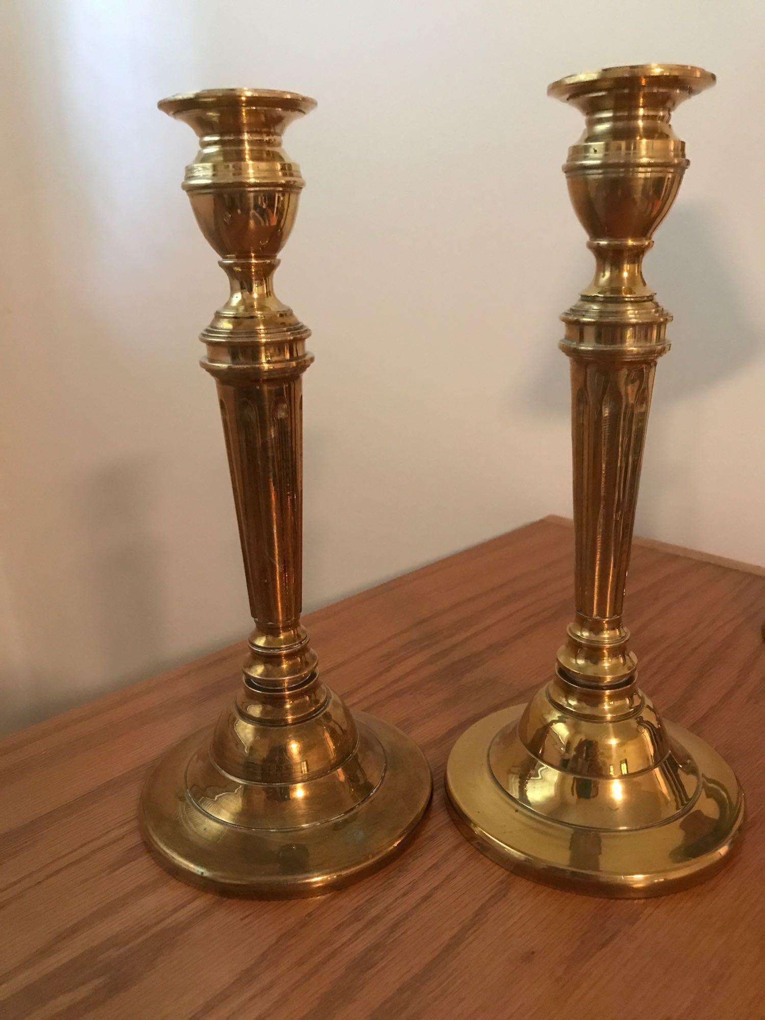 Lo of 4 Brass Candlesticks