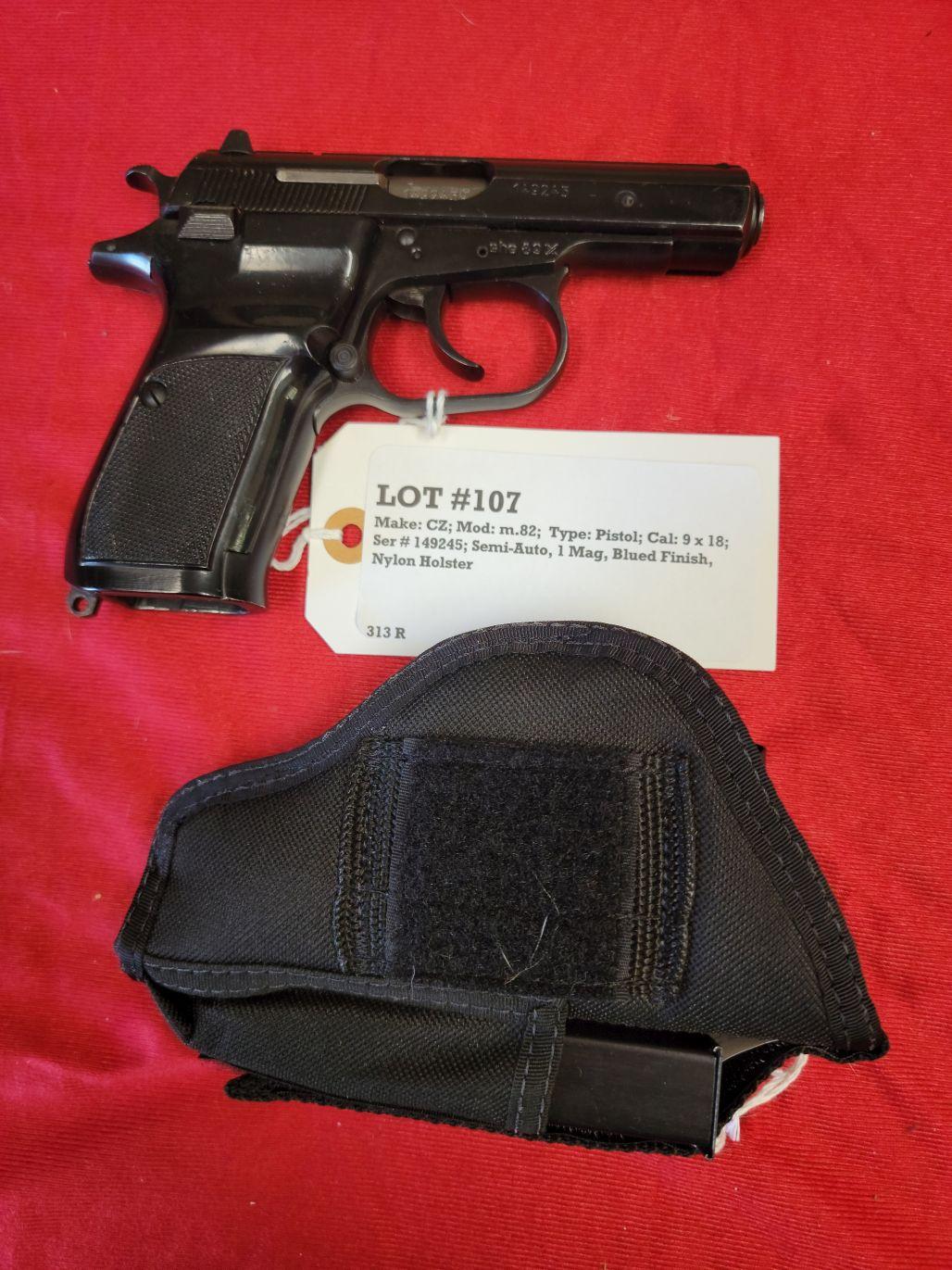 CZ (N.I LLC W. Hurley, NY) Model m.82 9x18 Pistol