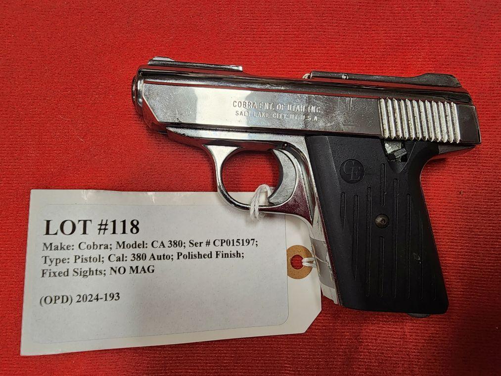 Cobra Ent. Of Utah Model CA 380