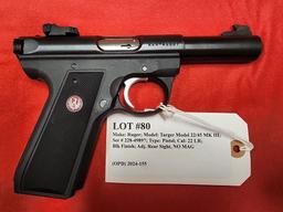 Ruger Model Target Model 22/45 MK III