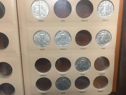Walking Liberty Half Dansco Album with 9 Walkers, Nice