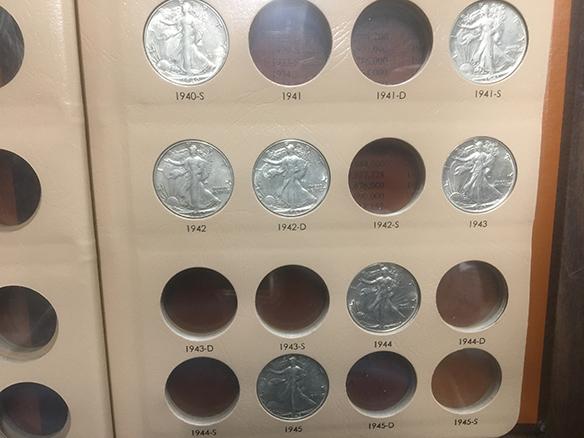 Walking Liberty Half Dansco Album with 9 Walkers, Nice