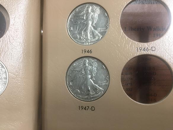 Walking Liberty Half Dansco Album with 9 Walkers, Nice