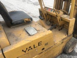 Yale Y44 LP forklift, reads 1018 hours, water pump is out, sells with new pump.