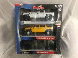 3 pack Hummer, 1:18 scale, Maisto