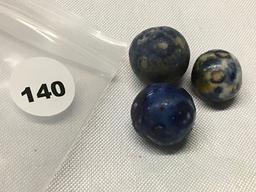 (2) 3/4 in. (1) 5/8  in.  Marbles