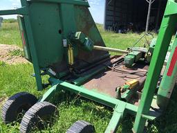 JD 1518 Batwing Rotary Cutter, 1000 PTO, Laminated Wheels, Good Working Condition.