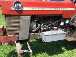 MF180 Perkins 3.9L 4cyl diesel, open station tractor, 6spd, 3pt, single hyd. outlet, 540 PTO