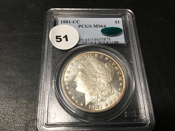 1881-CC Morgan Dollar PCGS MS64