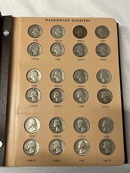 Incomplete Washington Quarter 1932-1998 Book (Includes 1932-D, 1932-S and Several BU in 50s & 60s)