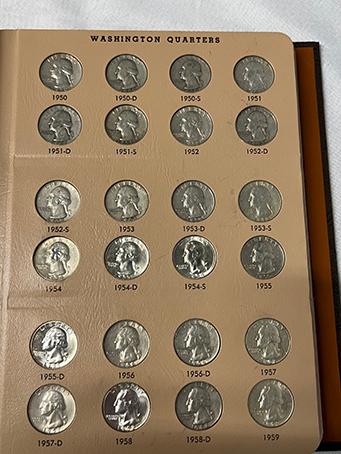 Incomplete Washington Quarter 1932-1998 Book (Includes 1932-D, 1932-S and Several BU in 50s & 60s)