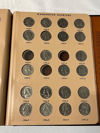 Incomplete Washington Quarter 1932-1998 Book (Includes 1932-D, 1932-S and Several BU in 50s & 60s)