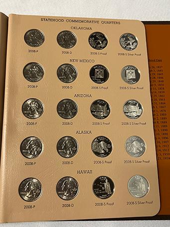 Washington Quarters Statehood Commemorative 2004-2008 Book Including Proofs
