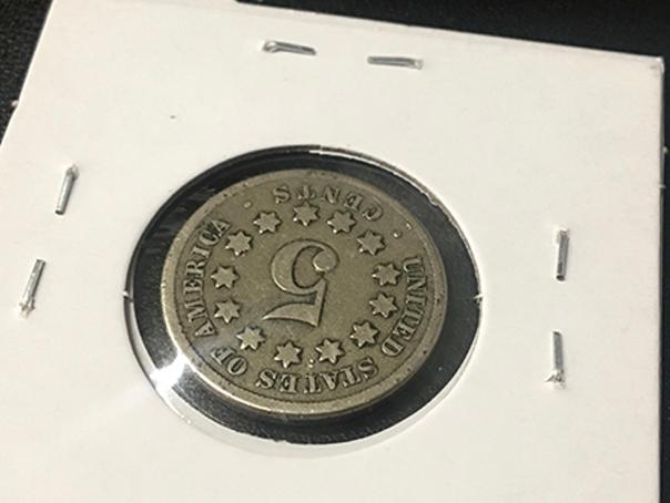 1869 Shield Nickel with stars