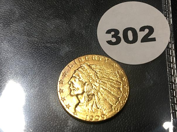 1909 2 1/2 Indian Gold