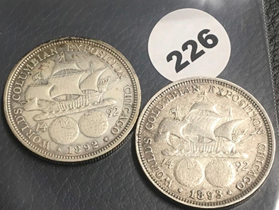 Lot of 2   1892 & 1893 Columbia Comm Half