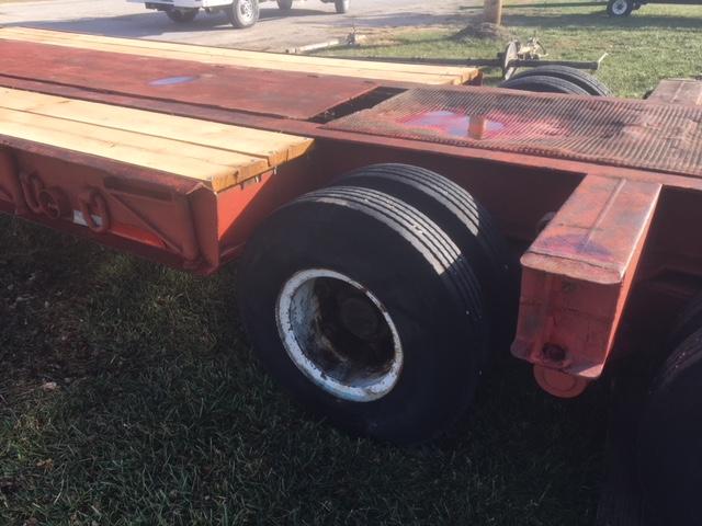 1958 Rogers 22 ft deck, 5 ft dove, low boy trailer, stand up ramps, out riggers
